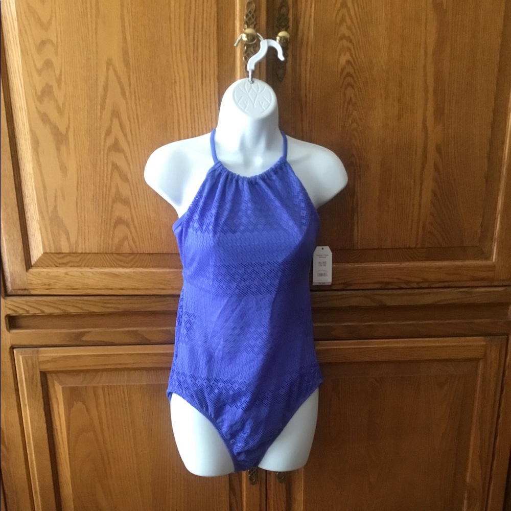 Blue crochet one piece
